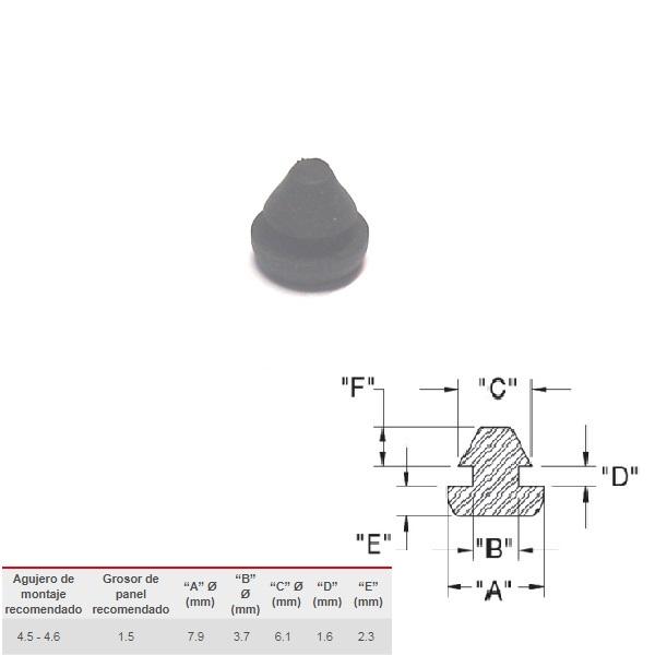 Thumb do produto Batente / Pé Borracha  4.5x1.5 (7.9x3.7x6.1x1.6x2.3mm) (Tipo 1) MGO
