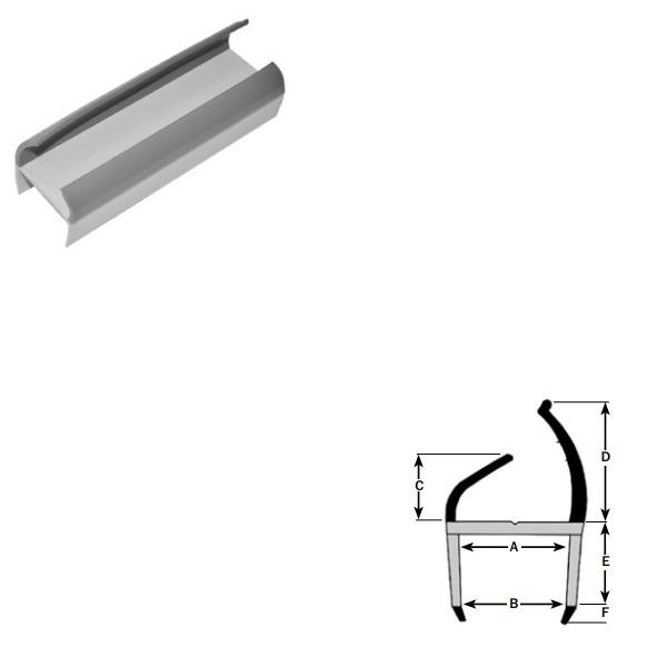 Thumb do produto Perfil Borracha/PVC Portas A40xC20xD36xE18mm (5mt) Preto/Branco MGO