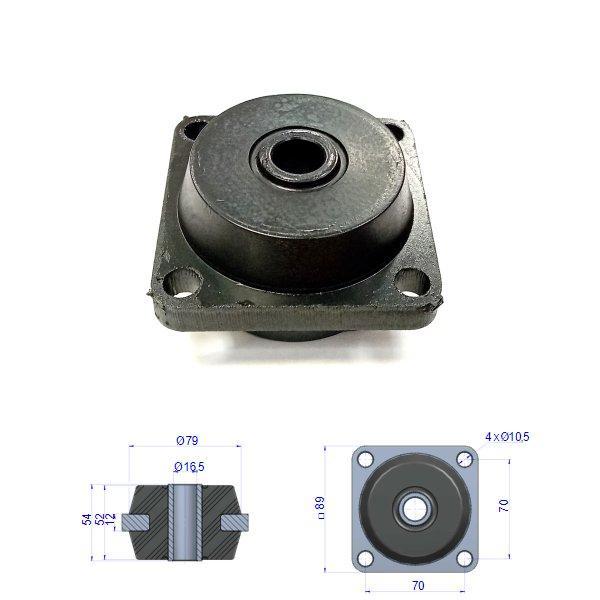 Thumb do produto Apoio Antivibratório NP2 54x89x16x79mm 60Sh 550Kg MGO